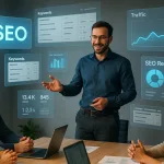 Командное обучение SEO с парящими метриками и преподавателем